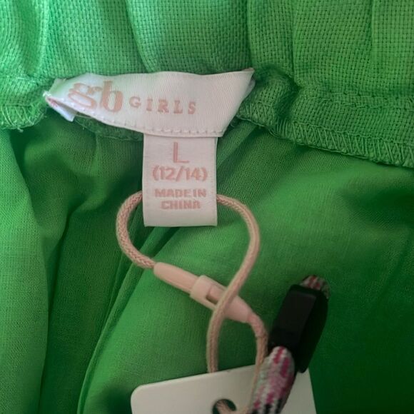 gb girls 2 piece vibrant green ruffle set size L 12/14 new with tags - Picture 3 of 9